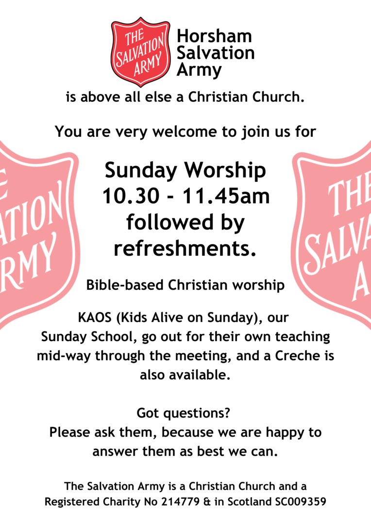 Sunday Worship Poster, 10.30am, all welcome