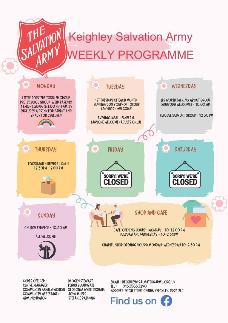 Poster of weekly programme