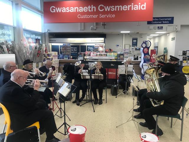 Joint Bands at Tesco's Ruthin on Saint David's Day 1st March
