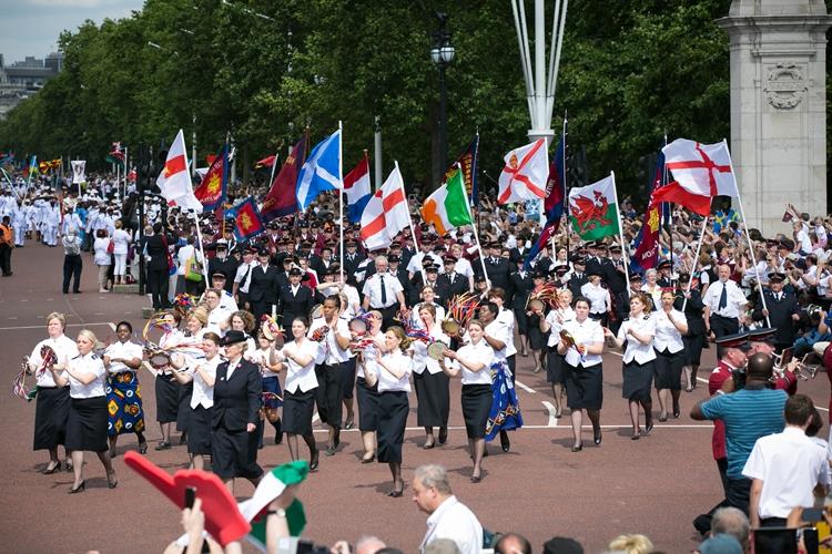 The UK and Ireland Territory parades down The Mall during Boundless Congress, 2015