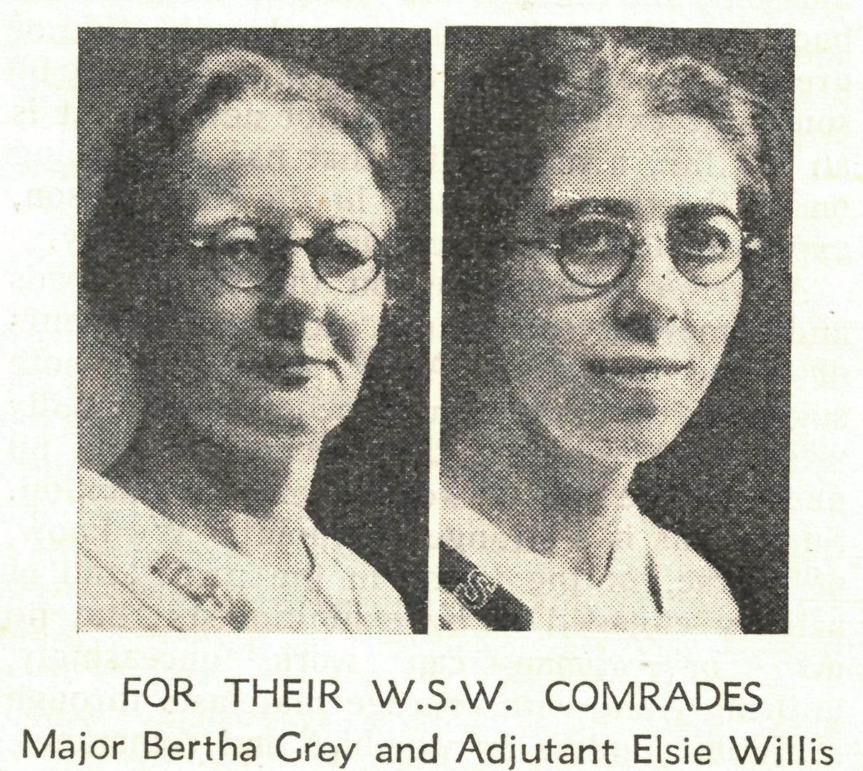 MBEs to Bertha Grey and Elsie Willis 1946