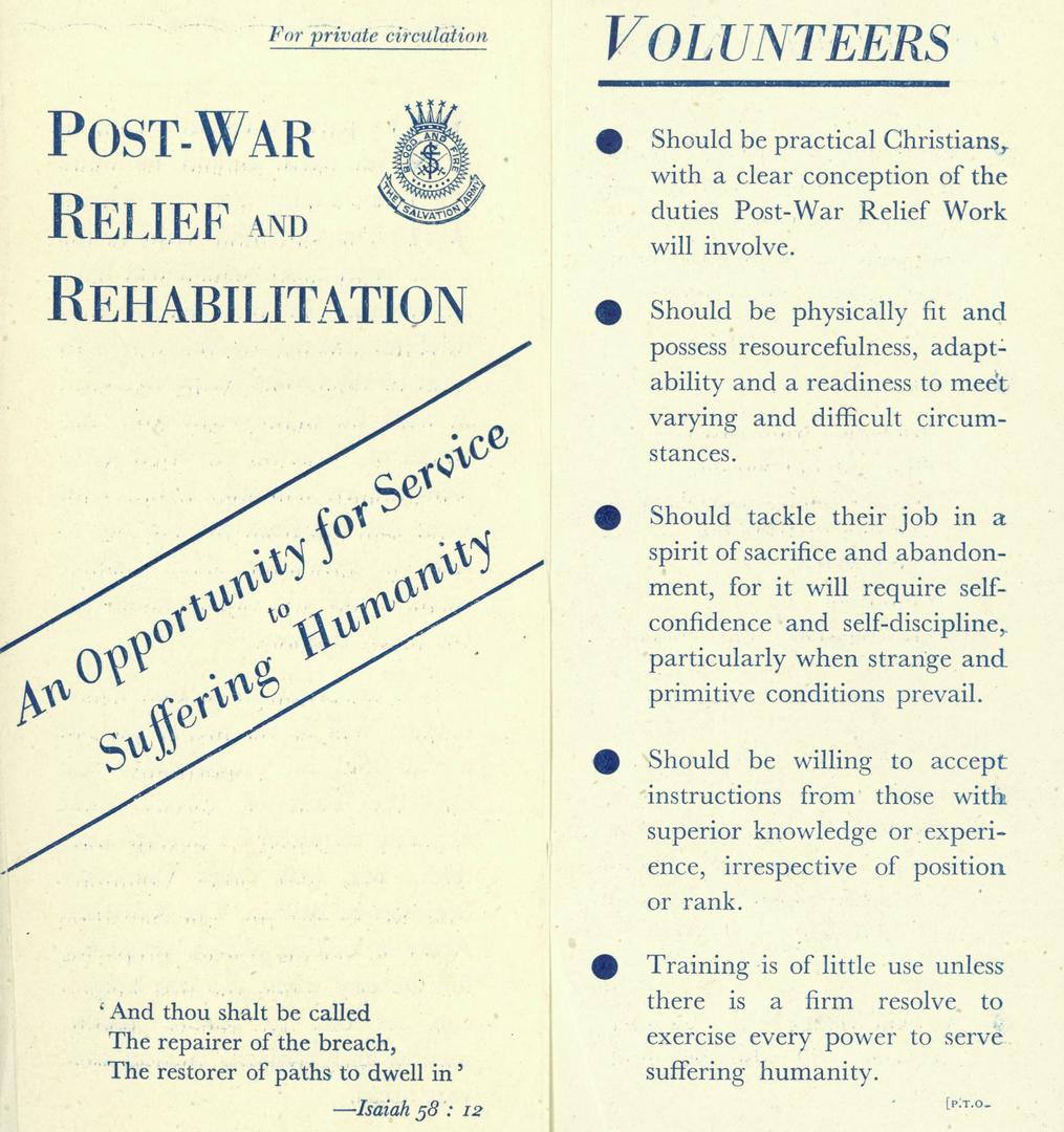 Post-War Relief Department