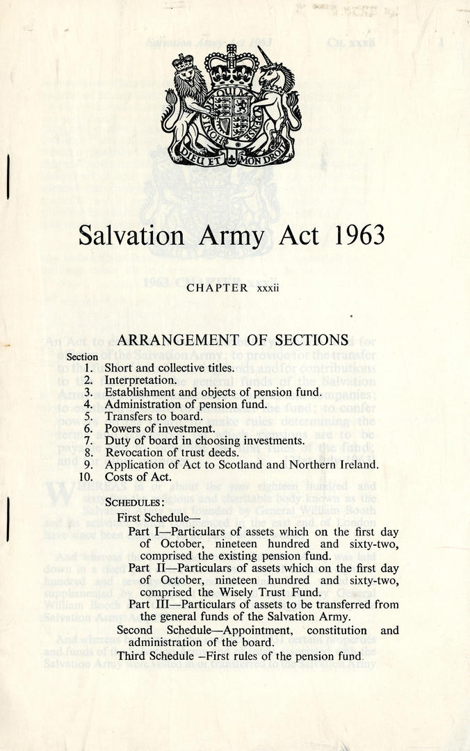 Salvation Army Act 1963
