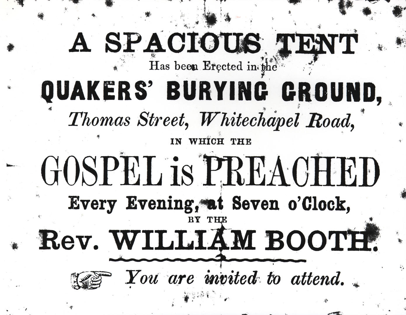 Tent meeting poster, 1865