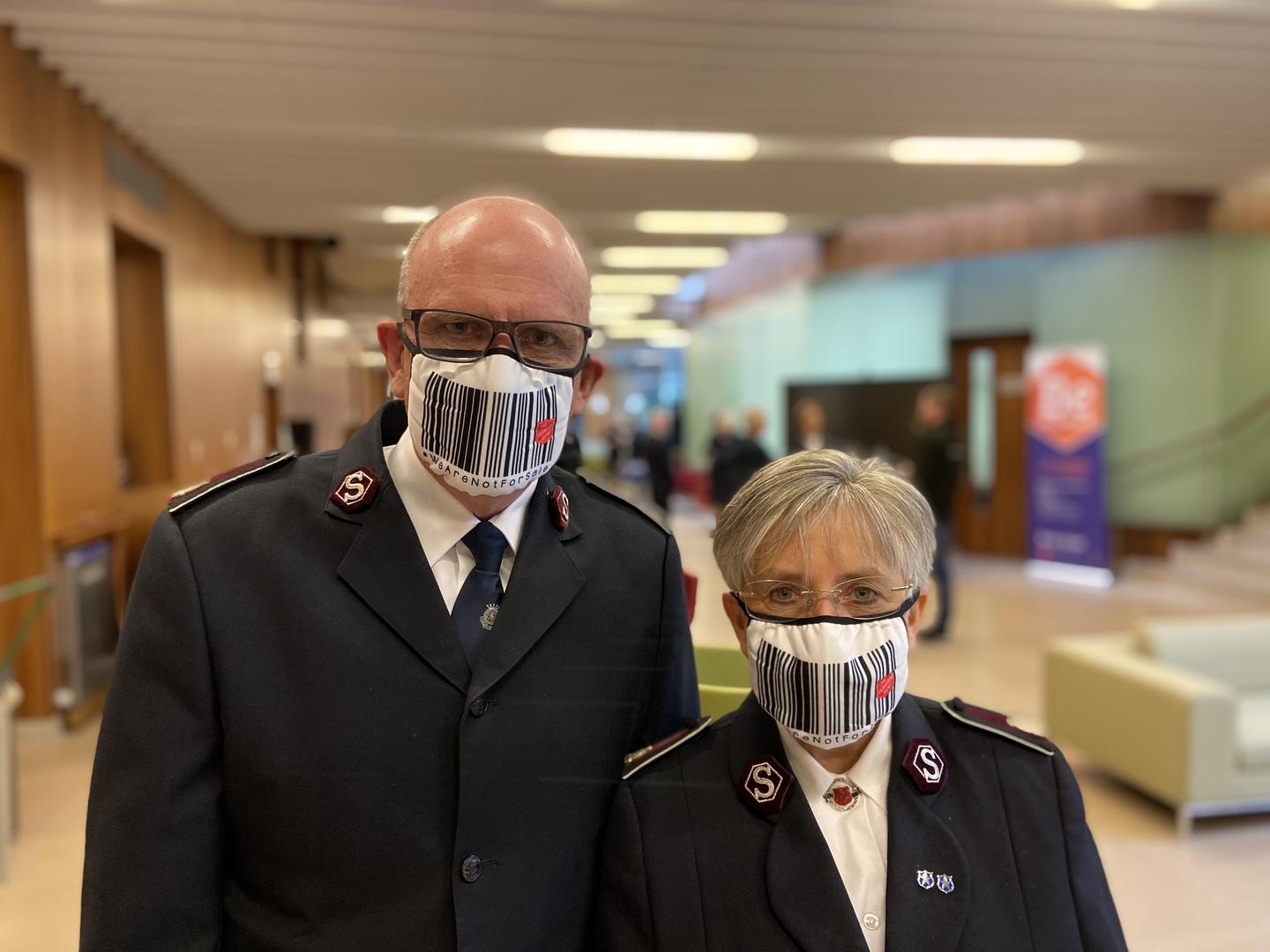 Territorial leaders wearing the #WeAreNotForSale face masks