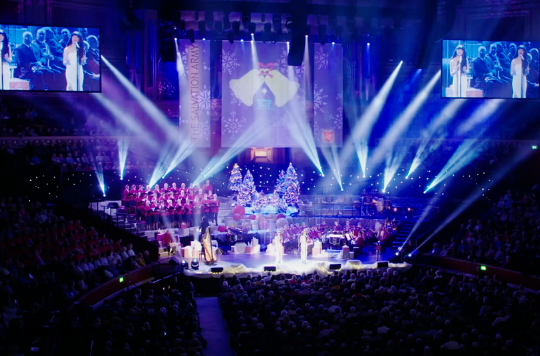 Wide shot of 'Christmas at home with The Salvation Army'