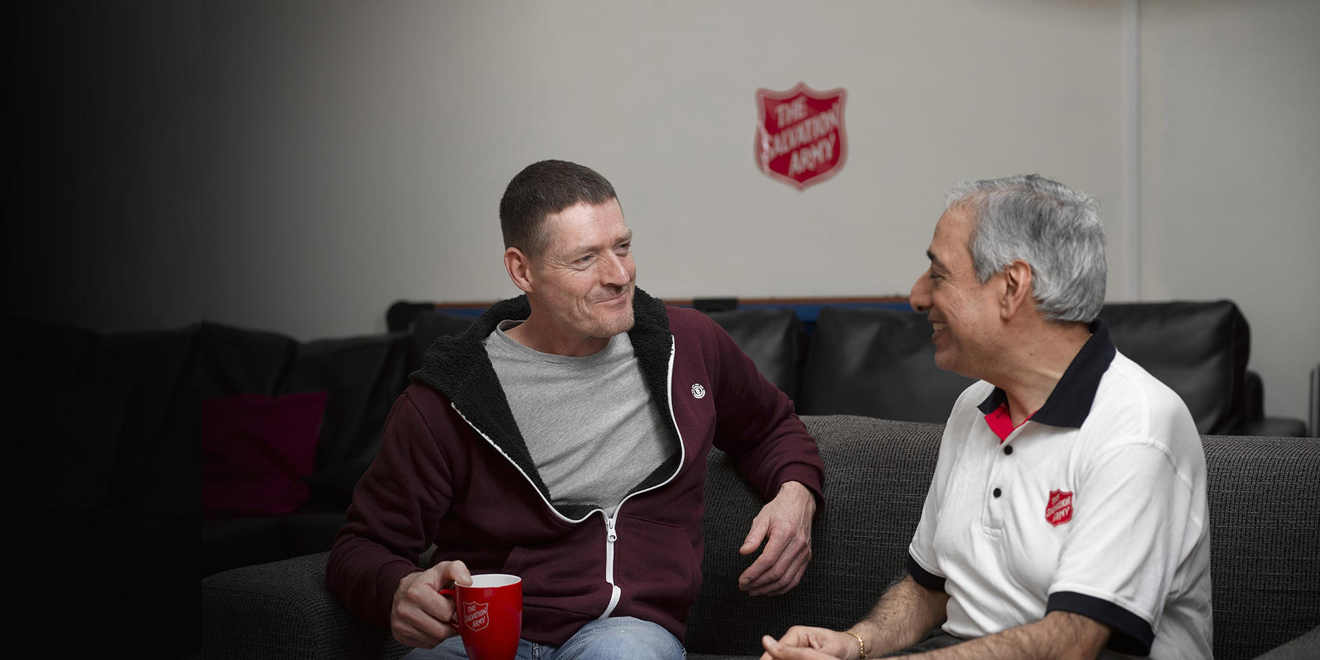 Salvation army worker helping someone