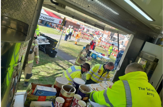 Inside the Incident Response Vehicle at the site of an explosion in Ashford, Kent