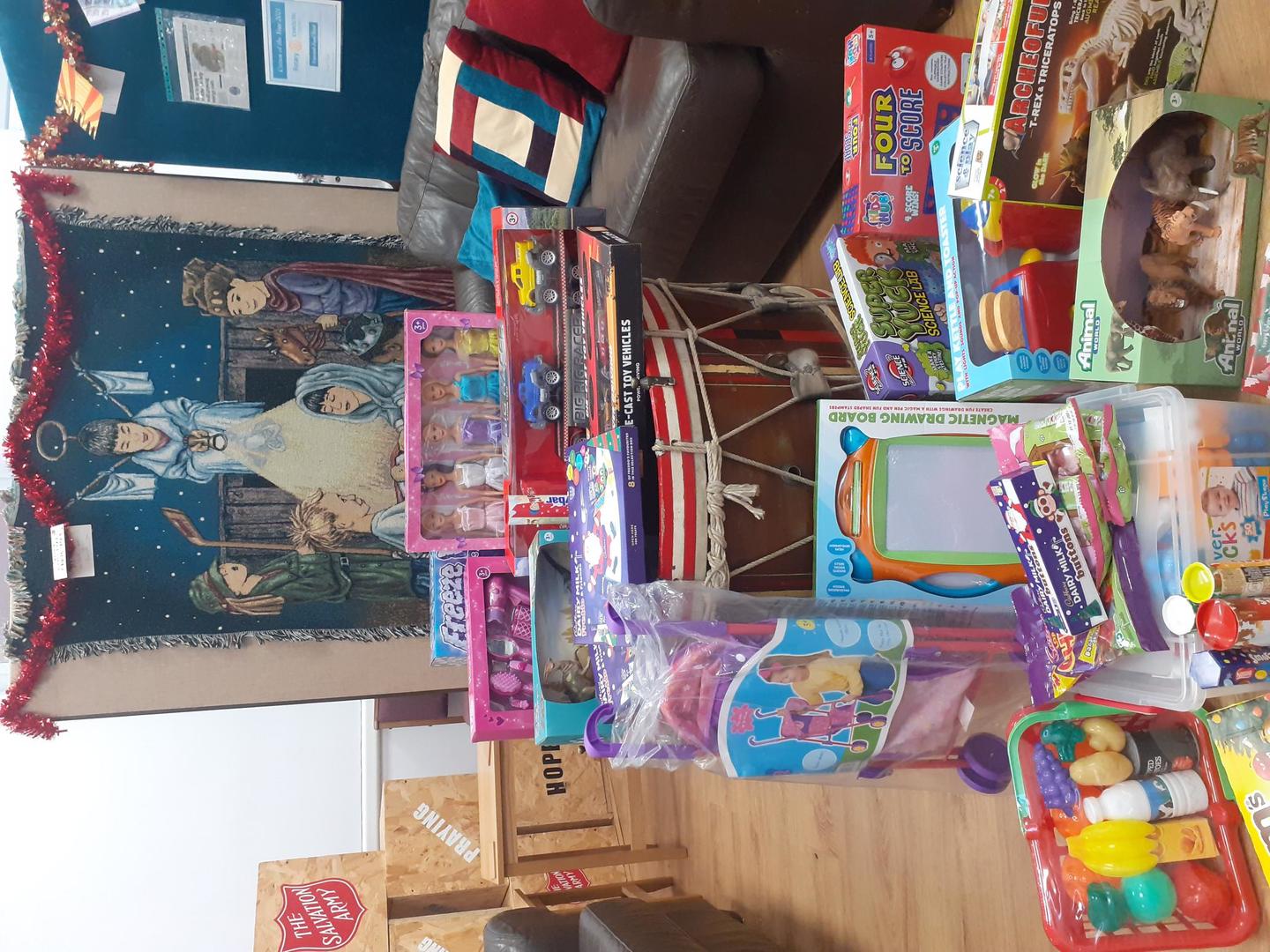 Just a small display of donated gifts