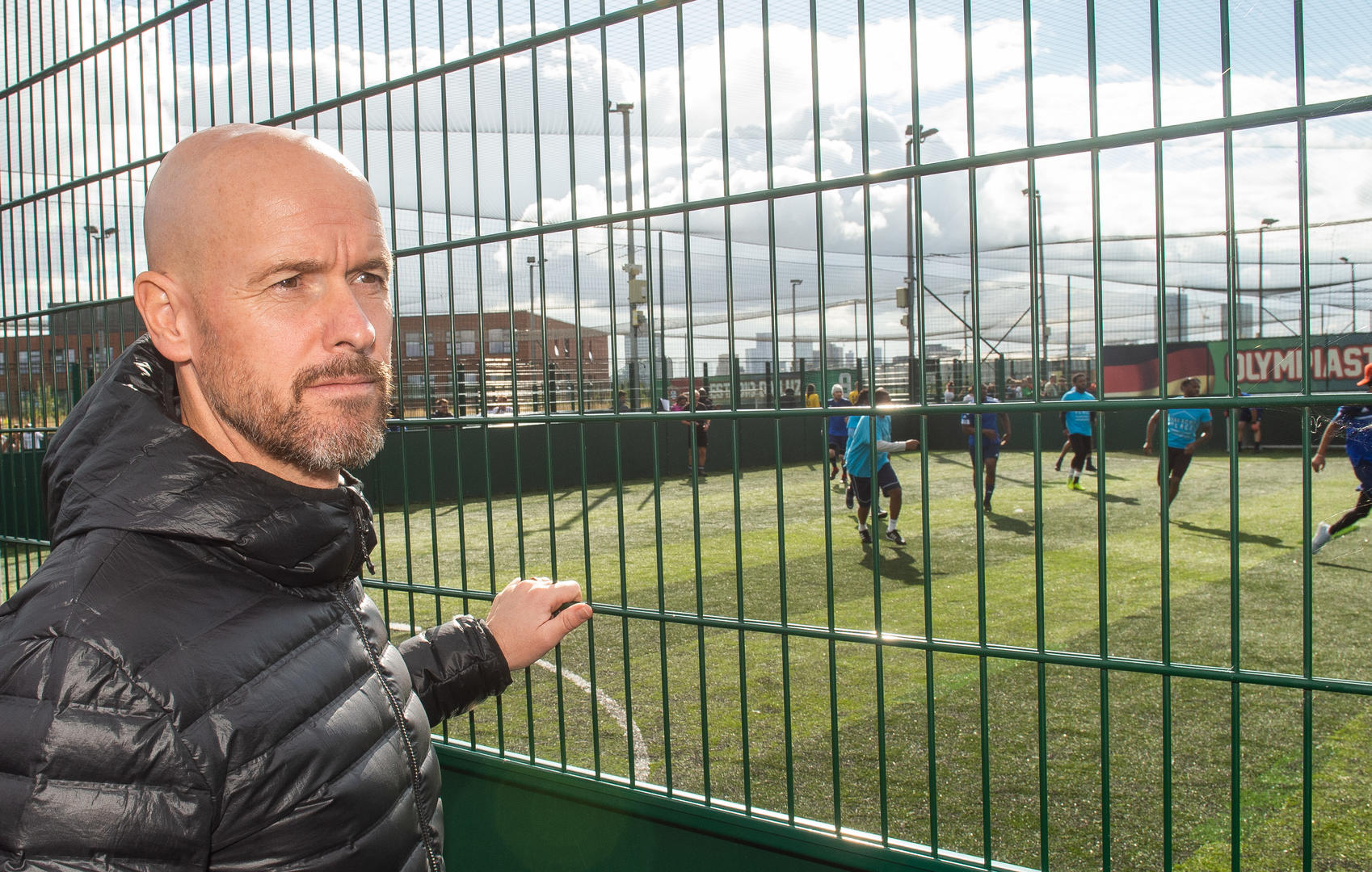 Erik ten Hag watches a game at The Salvation Army's Partnership Trophy.JPG