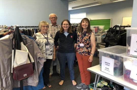The Salvation Army's Captain Naomi Clifton with Community Wardrobe volunteers