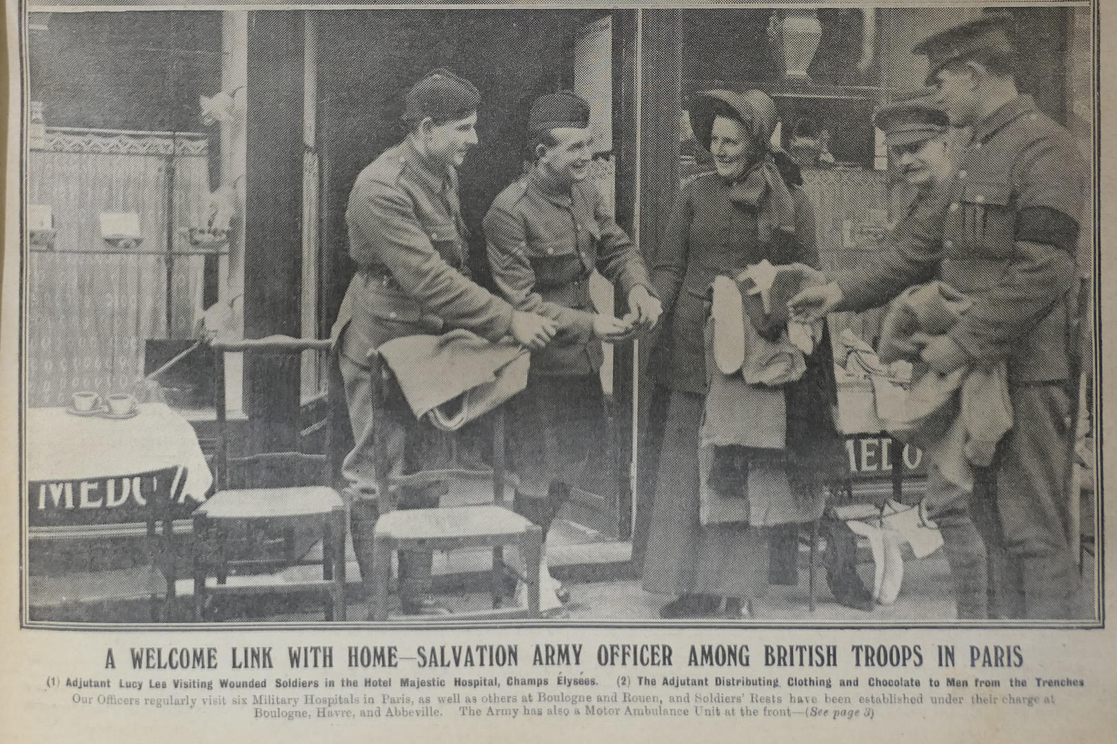 Image showing Adjutant Lucy Lee distributing garments to servicemen