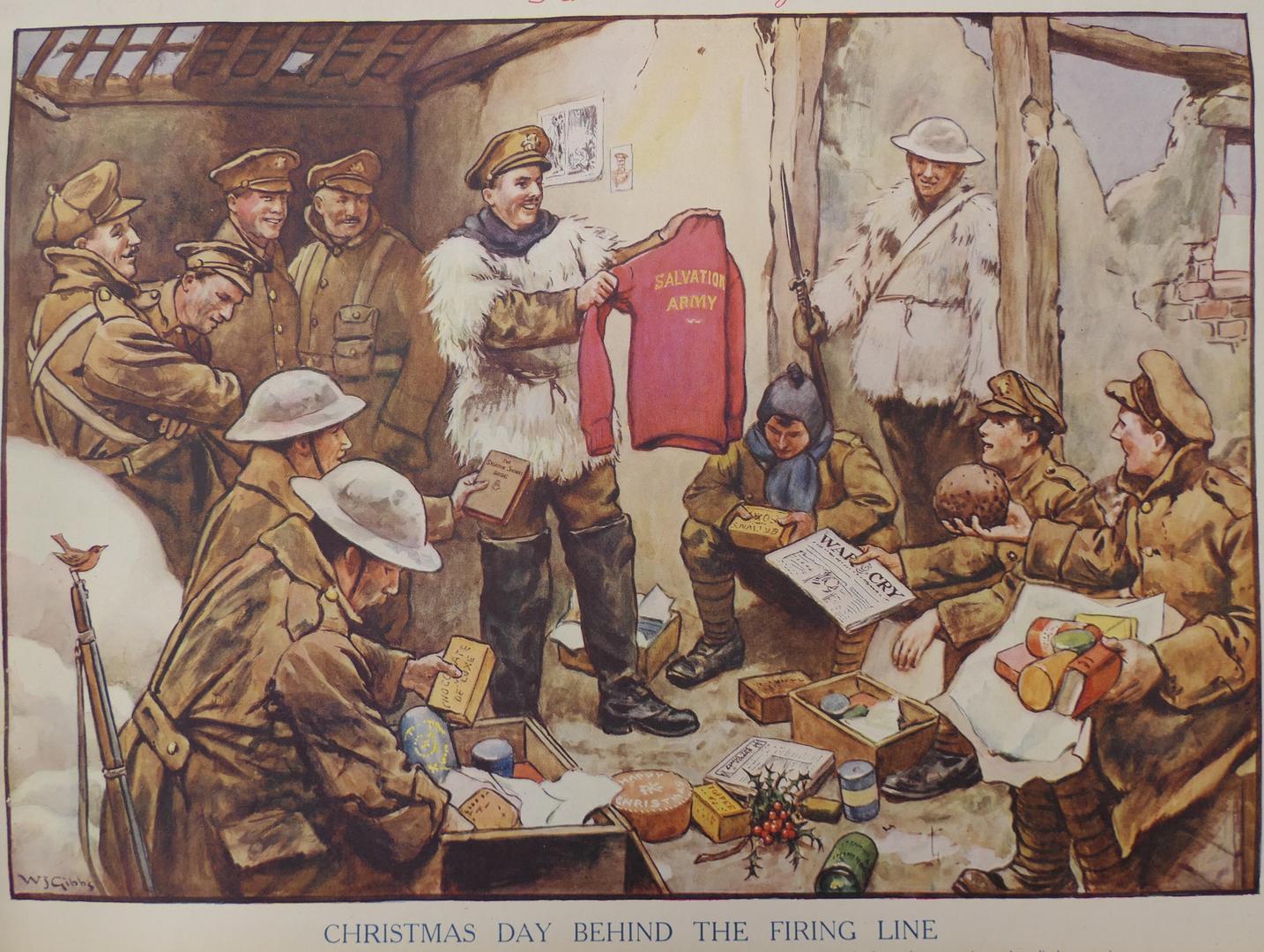 'Christmas Day Behind the Firing Line': artwork by WJ Gibbs
