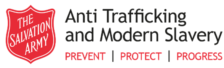 A banner that reads Anti Trafficking and Modern Slavery Prevent Protect Progress