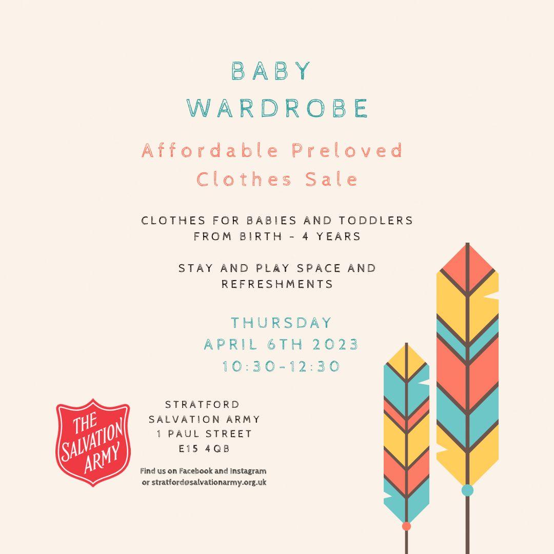 Information about Baby Wardrobe event Thursday 6th April 2023 10:30-12:30