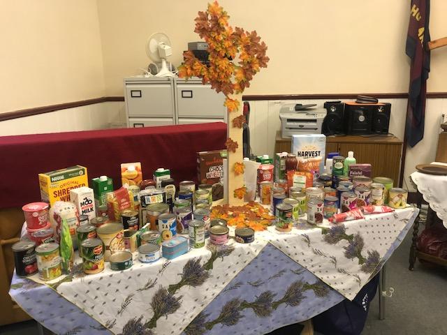 Harvest 2023 donations ready to be taken to the Food Bank (Heaven's Way Community Cafe Church