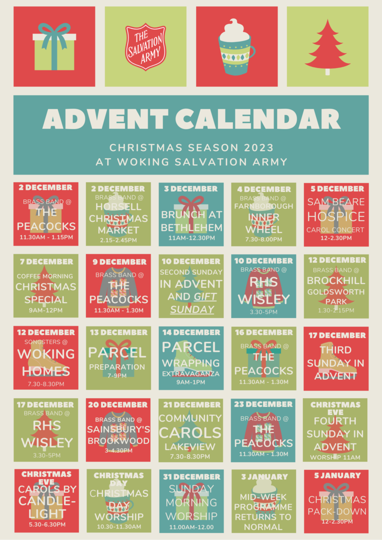 Advent Calendar of events this Christmas Season