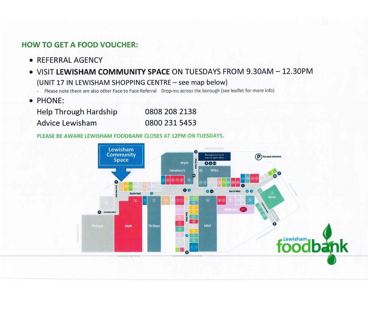Lewisham foodbank map