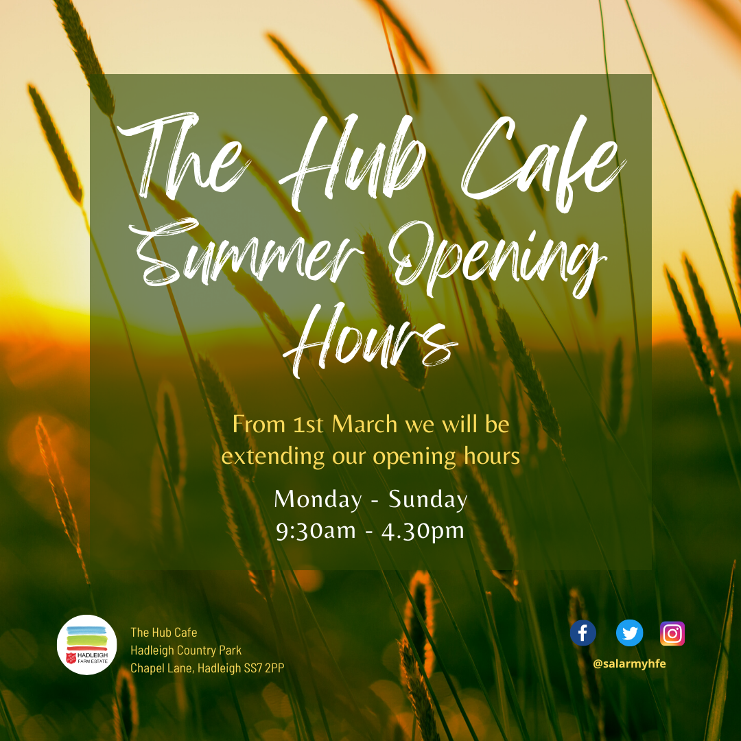 New Summer opening Hours from 1 March