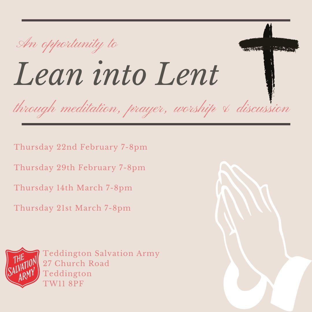 Lean into Lent at Teddington Salvation Army