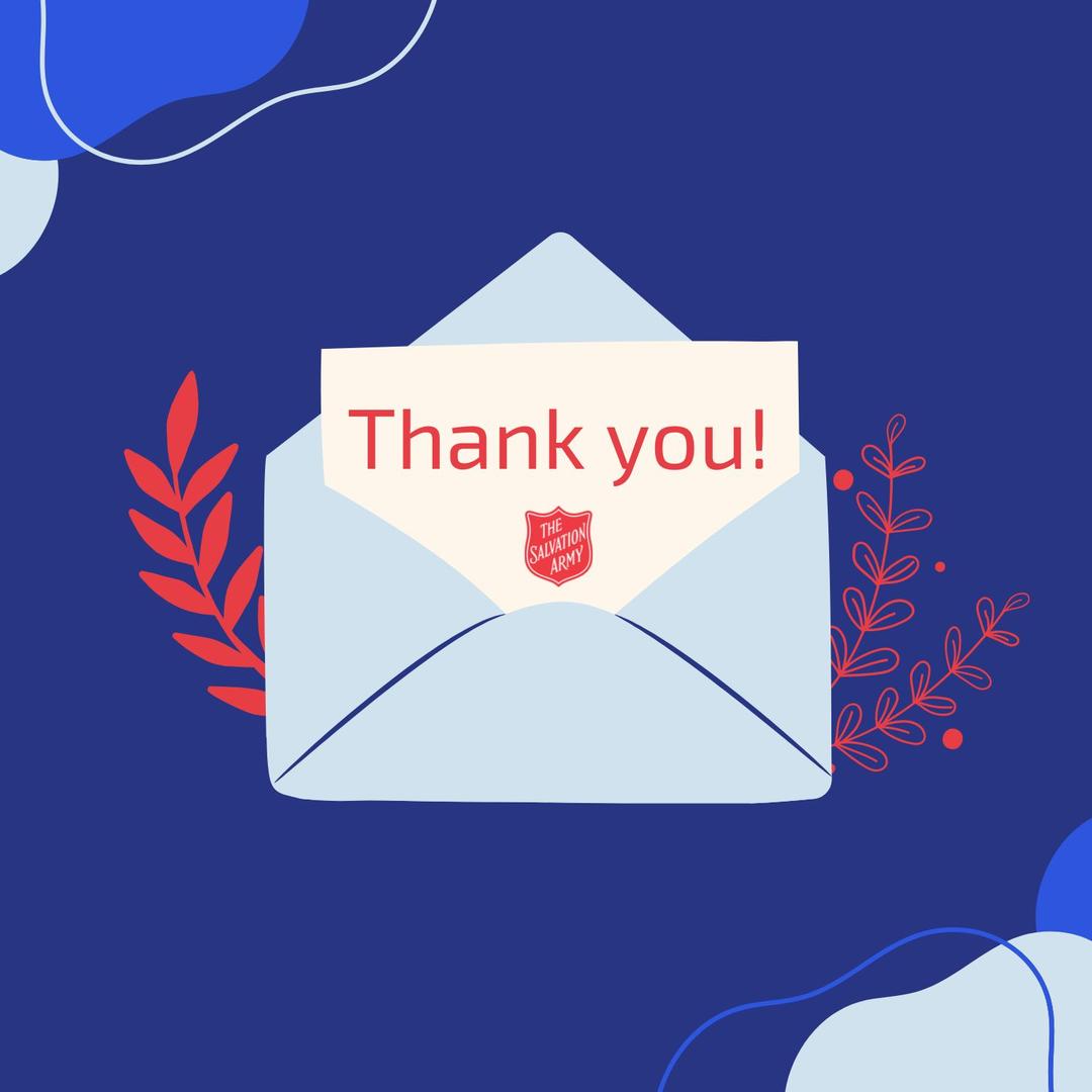 Salvation Army thank you card