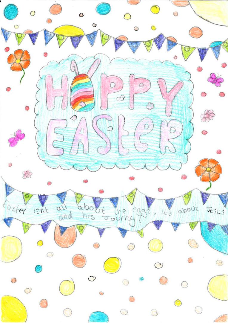  'Happy Easter with Bubbles' Easter Card