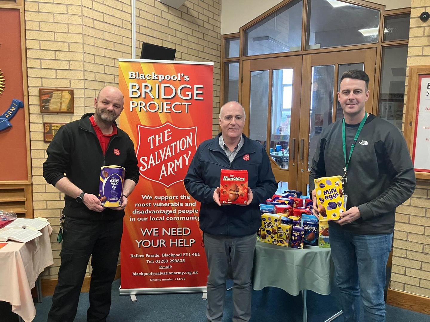Blackpool Salvation Army received over 350 Easter eggs from local businesses 