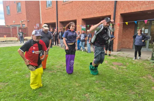 Sack race at Harnall Sport Day