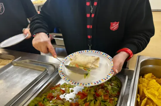 stock image of food being served 