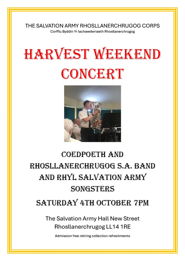 Harvest 4th Oct 2025 Rhyl Songsters