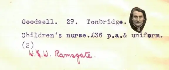 Training record of Eva Goodsell, 1922