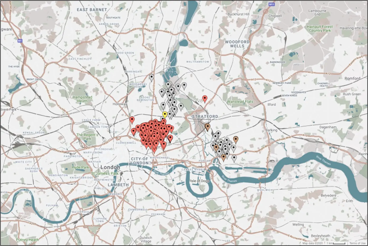 Eva Goodsell's cases: map 3