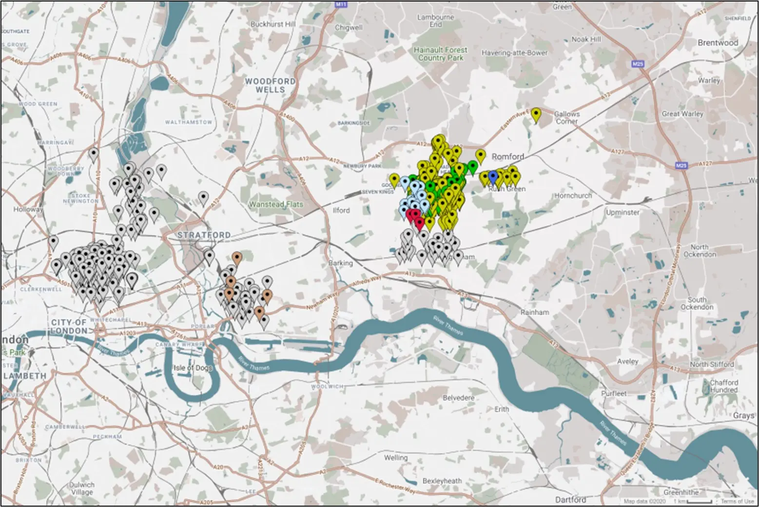 Eva Goodsell's cases: map 5