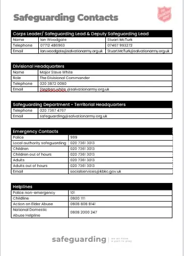 safeguarding contacts 