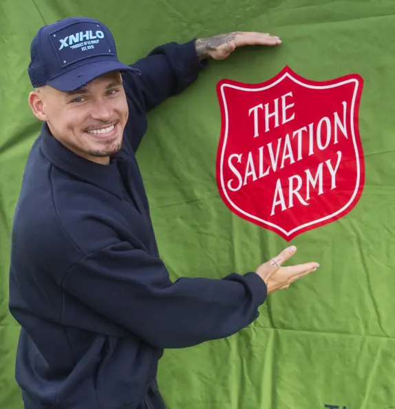 Kalvin Phillips attended The Salvation Army's Partnership Trophy 