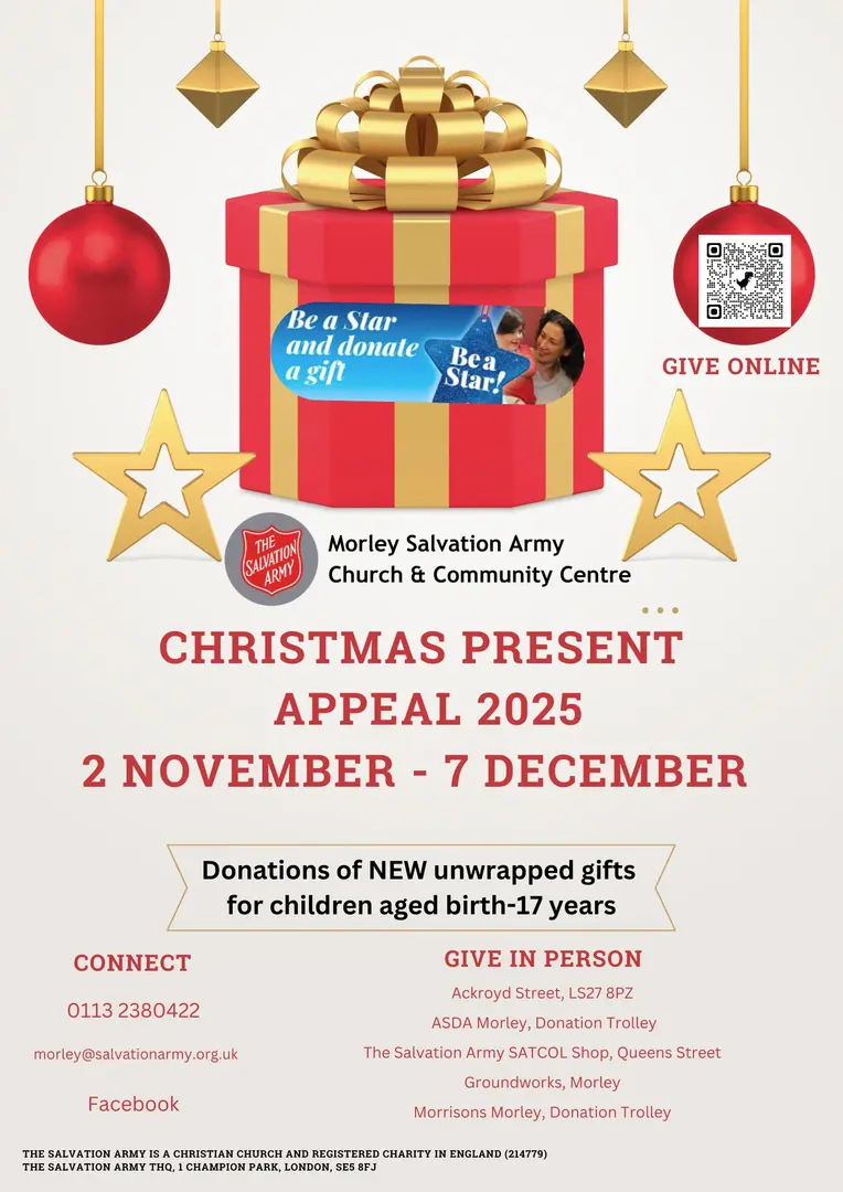 Christmas present appeal runs 2nd november to 7th december 
