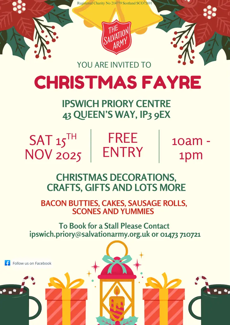 Christmas Fair, 15 Nov 2024, 10am - 1pm. Stall booking now open
