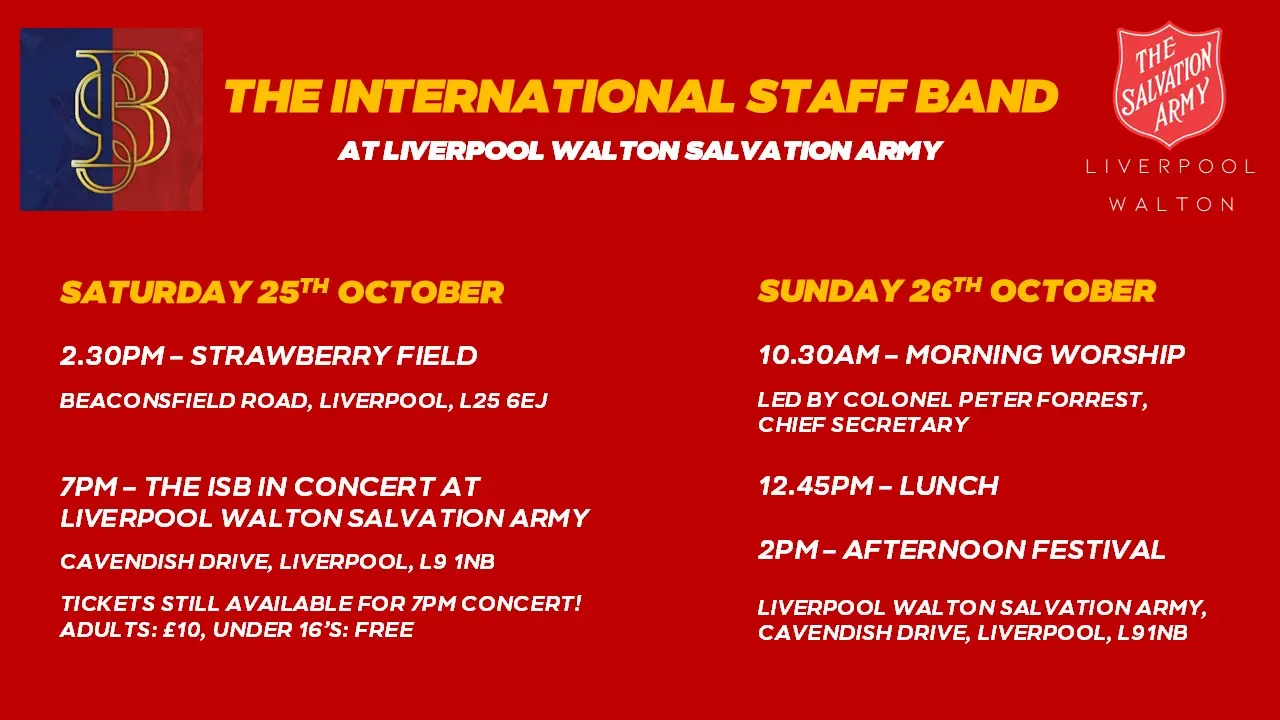 International Staff Band at Liverpool Walton Salvation Army Oct 2025