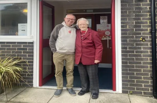 Major Steven Watson, church leader of The Salvation Army in Whitehaven with Louisa 'Louie' Leishman