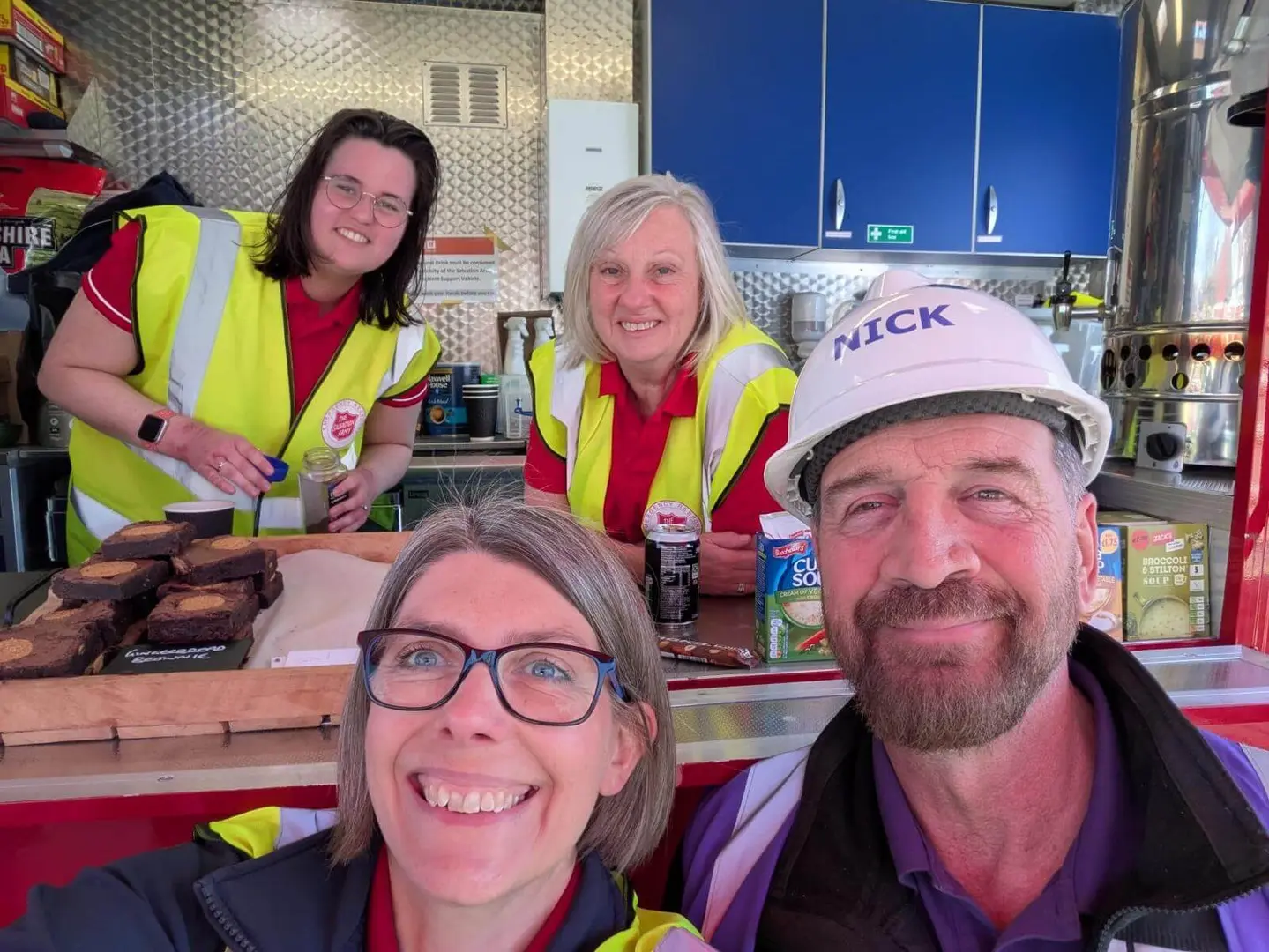 DIY SOS presenter Nick Knowles is pictured at The Salvation Army's IRV during filming