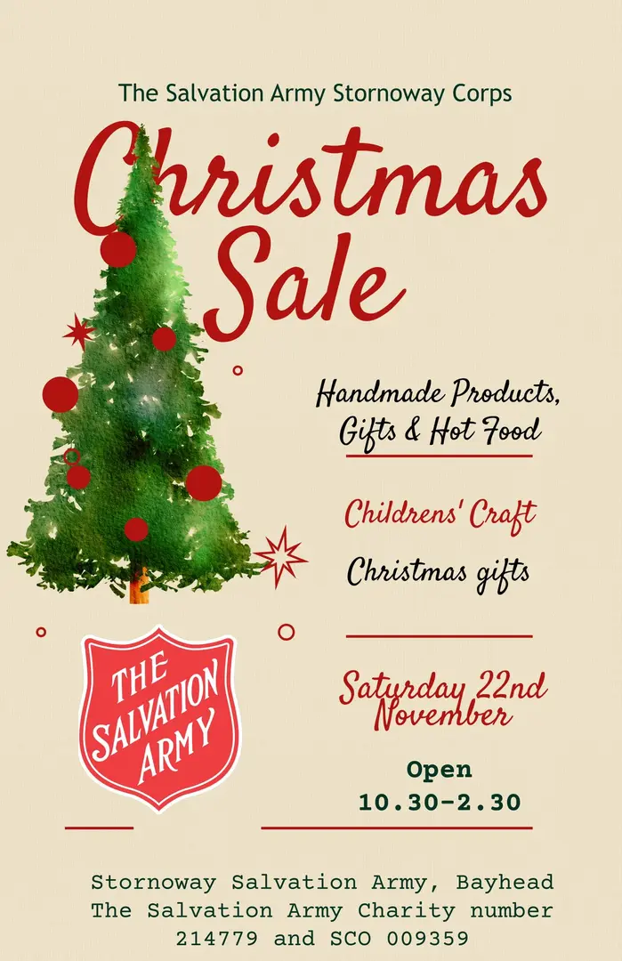Stornoway Salvation Army Christmas Sale Poster