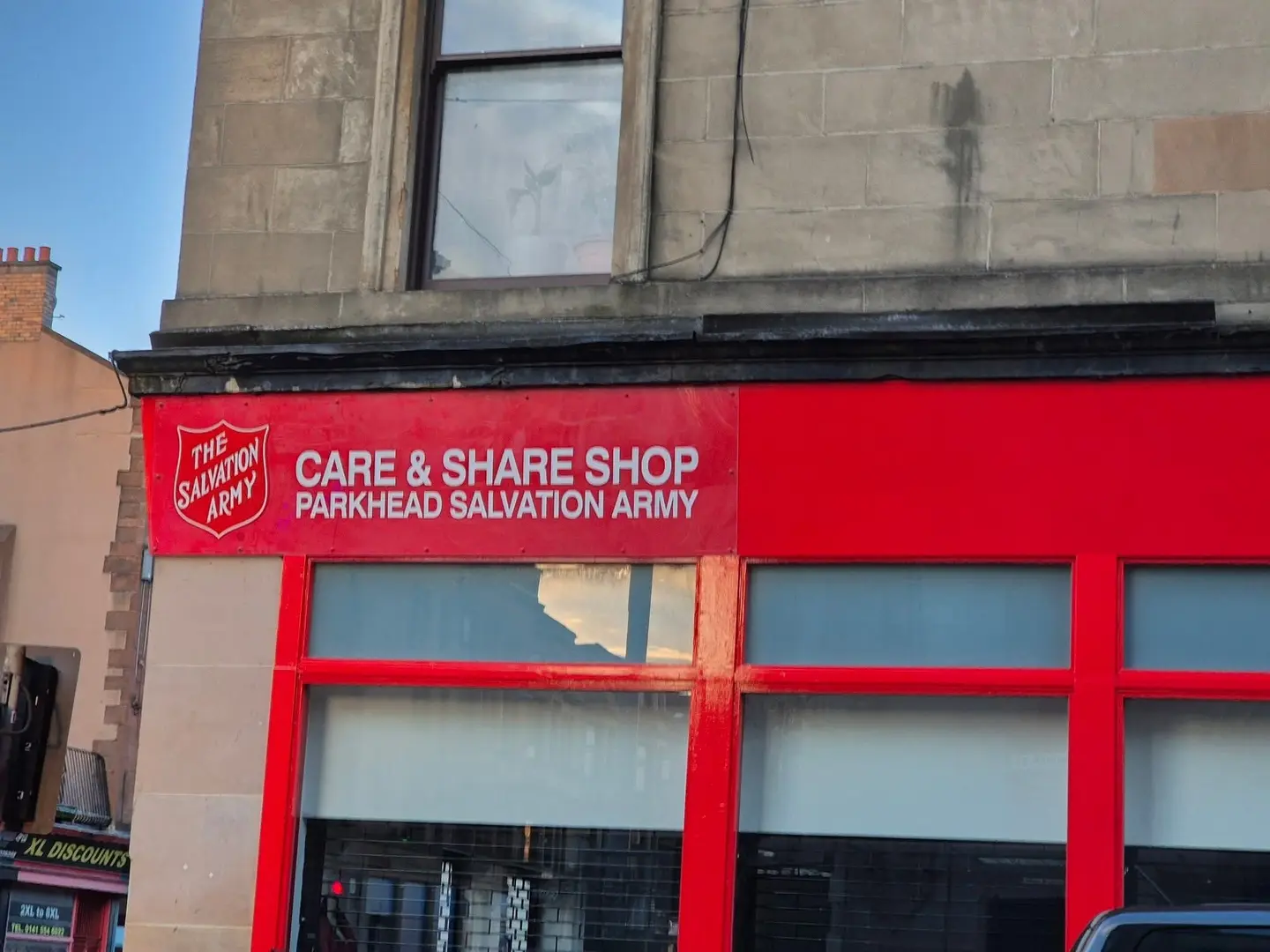 Outside of Parkhead SA Charity Shop