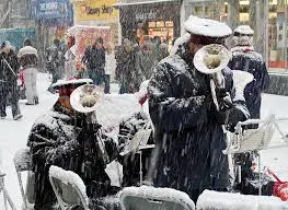 Salvation Army Band in the Snow