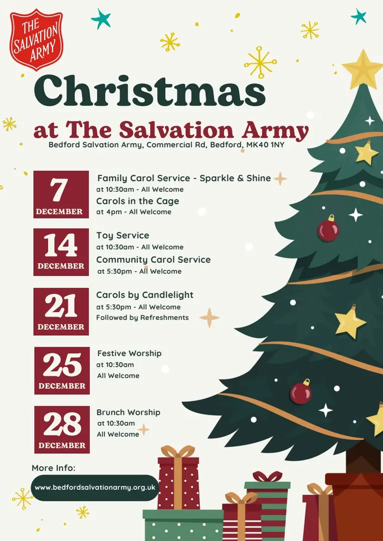 Bedford Christmas services 2025
