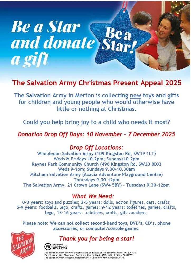 Here are details for this year's Christmas Present Appeal. You can make a difference this Christmas!!