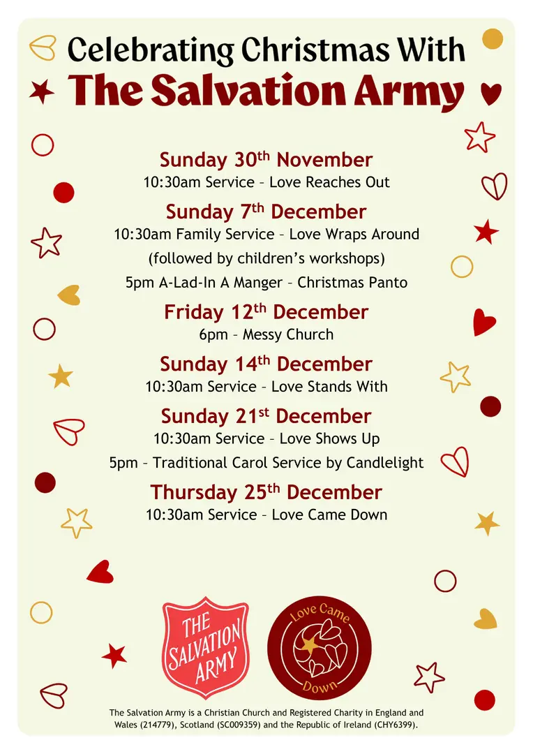 Dates for all our Christmas Services