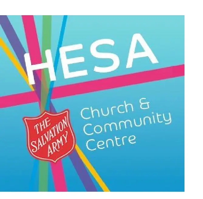 HESA logo, shield and light burst