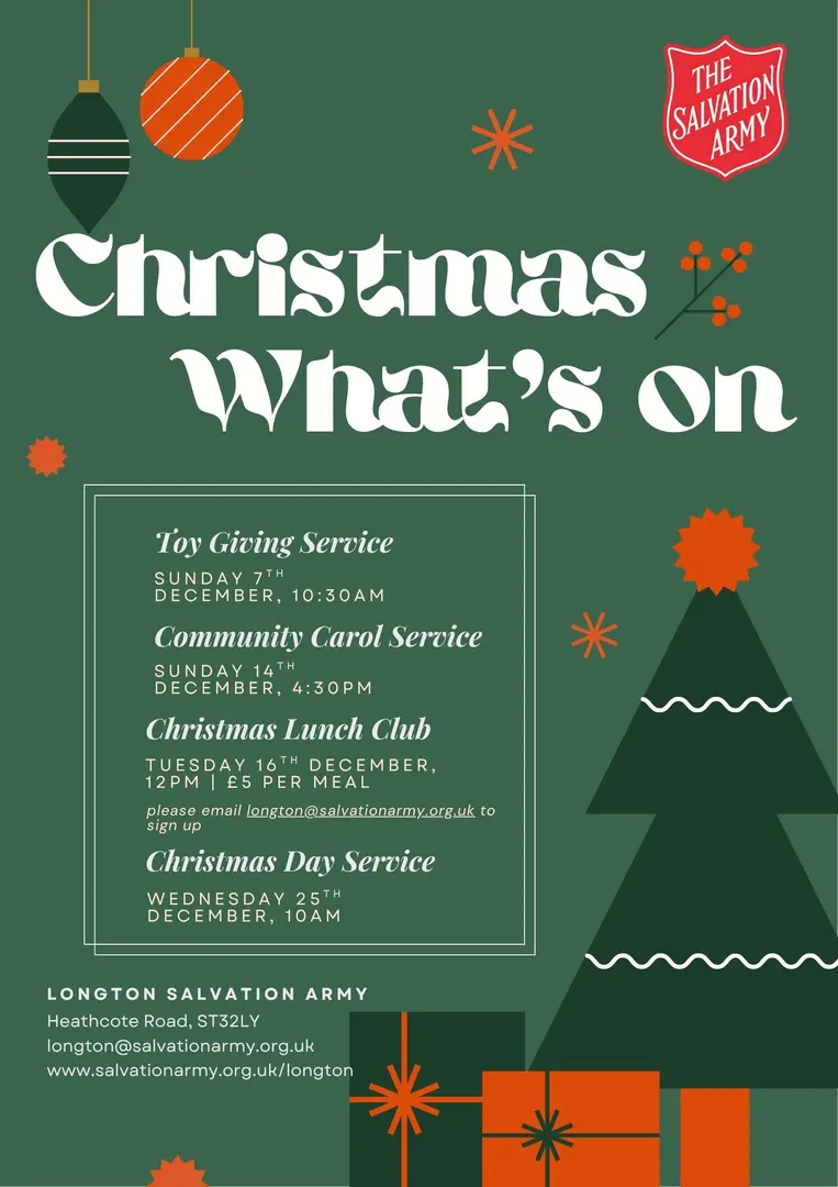 A poster inviting you to our Christmas Events
