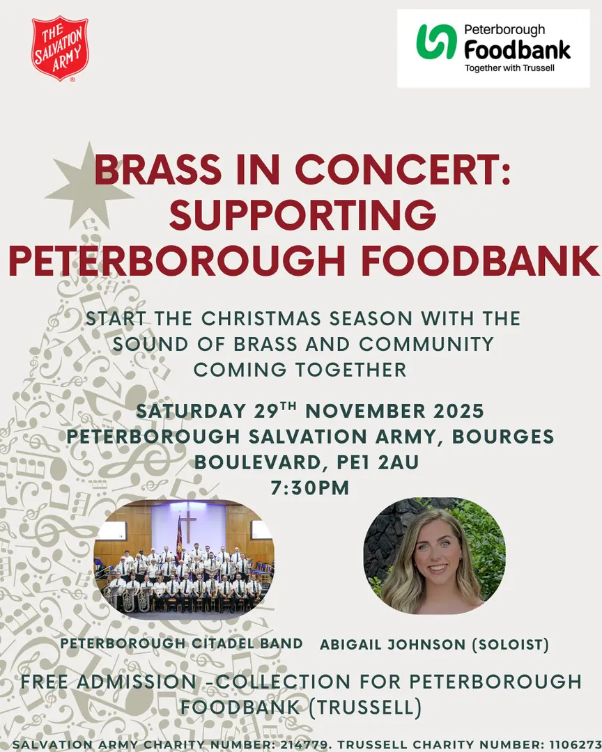 Come along to our Concert in aid of Peterborough Food Bank
