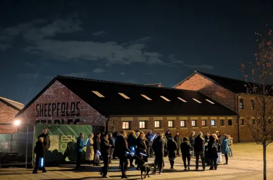 A group of people walking